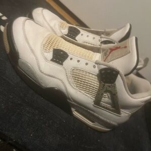 Jordan White Sneakers with Black and Red Details